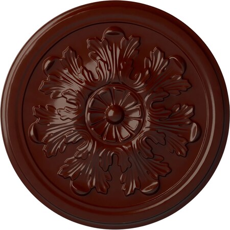 Ekena Millwork Legacy Acanthus Ceiling Medallion (Fits Canopies up to 3 1/2"), 12 3/4"OD x 7/8"P, Brushed Mahogany CM12LEBMF
